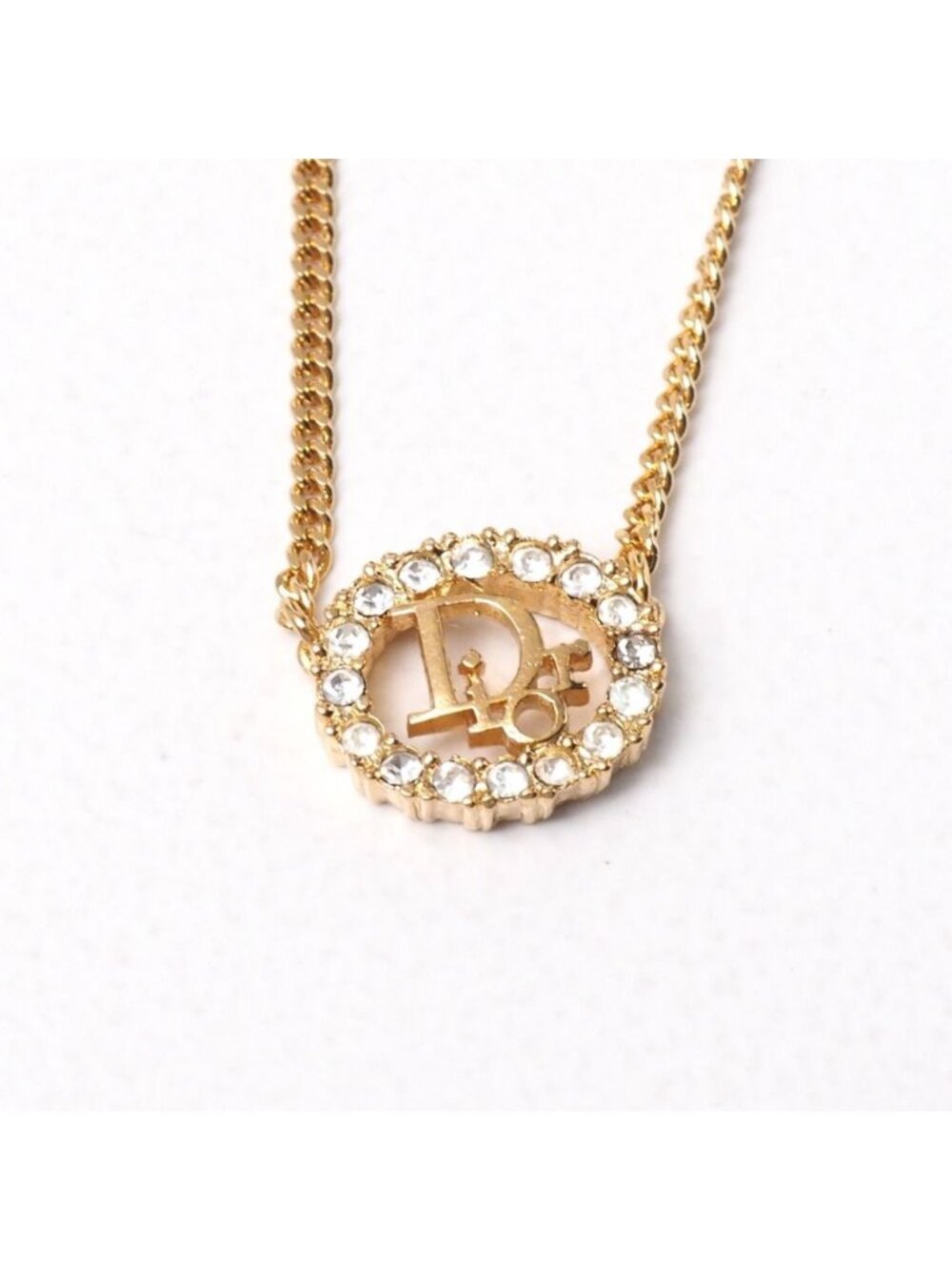 Dior Vintage Necklace Rhinestone Logo